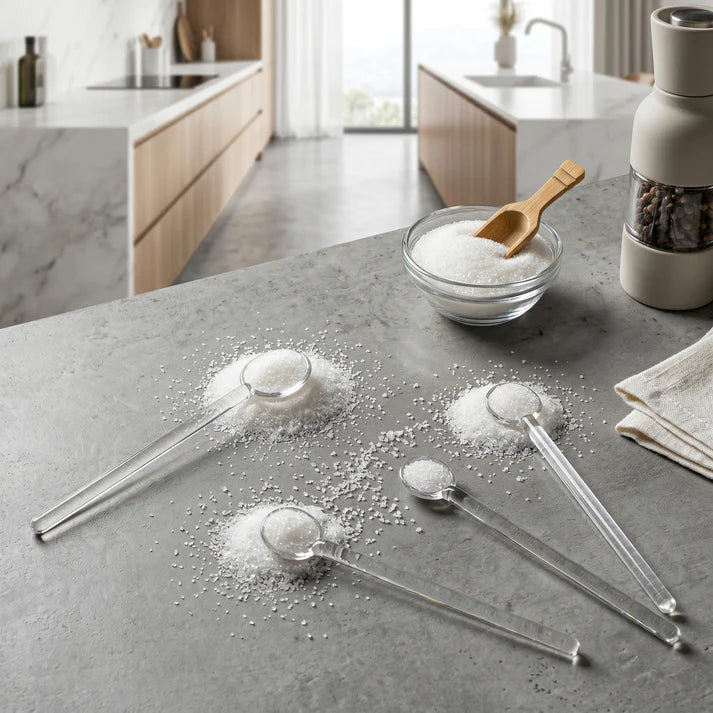 Glass Sugar Spoon 4 pcs Set-3-26-1-7001