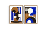 Geometric abstract no.3 wall art set of 2-SS14