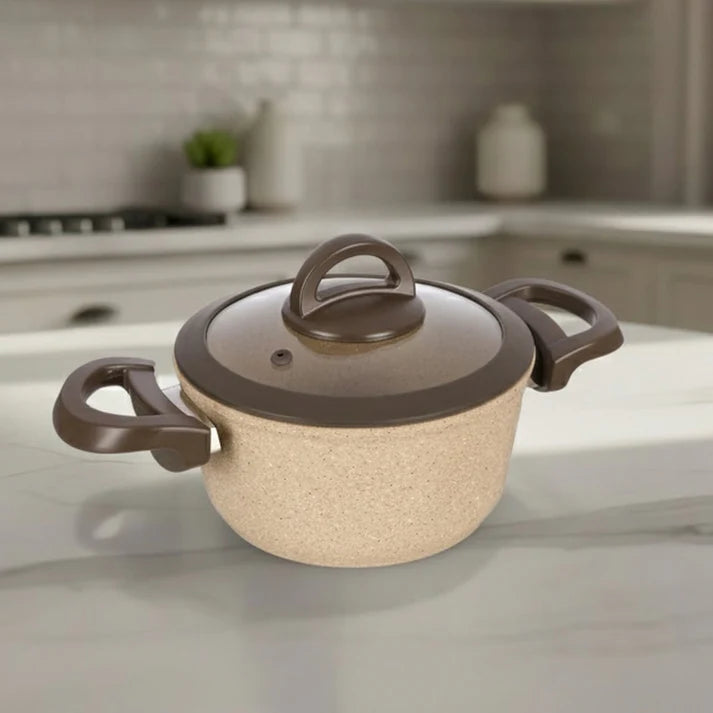 Beige Granite Casserole Pot-10-17-18-7212