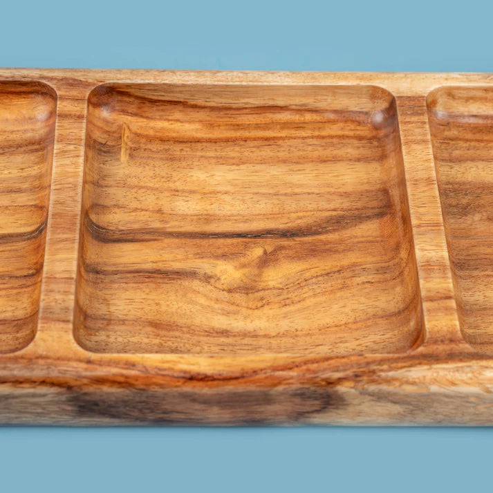 TriWood Divided Serving Plate-1-11-37*14-2309