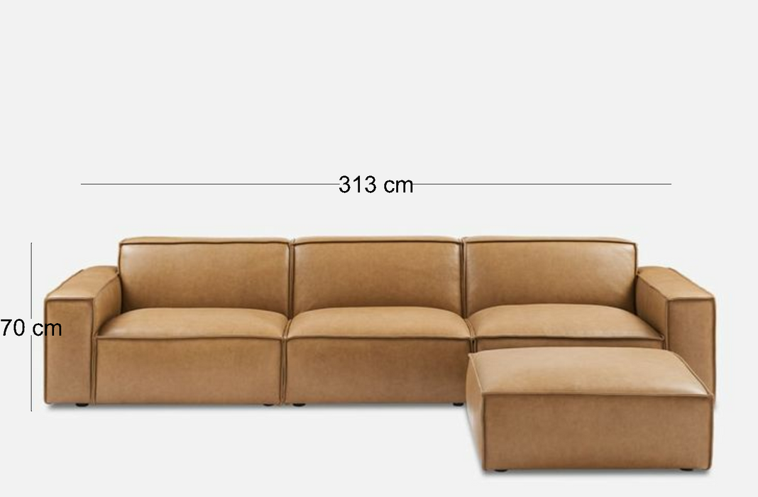 Meraki Sofa L Shape with pouf-Hippo241