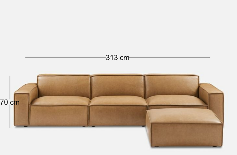 Meraki Sofa L Shape with pouf-Hippo241