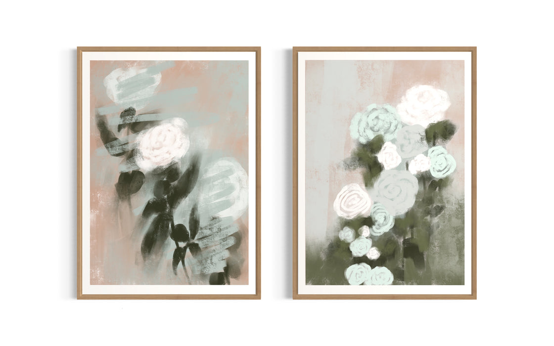 Neutral floral wall art set of 2-SS20