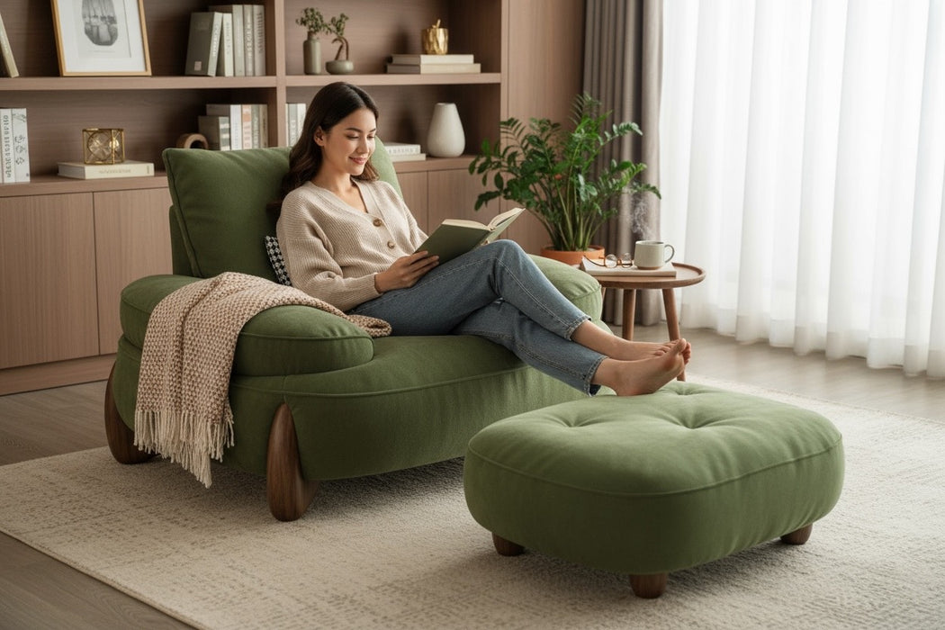 Vaelin Arm Chair with pouf-AK102