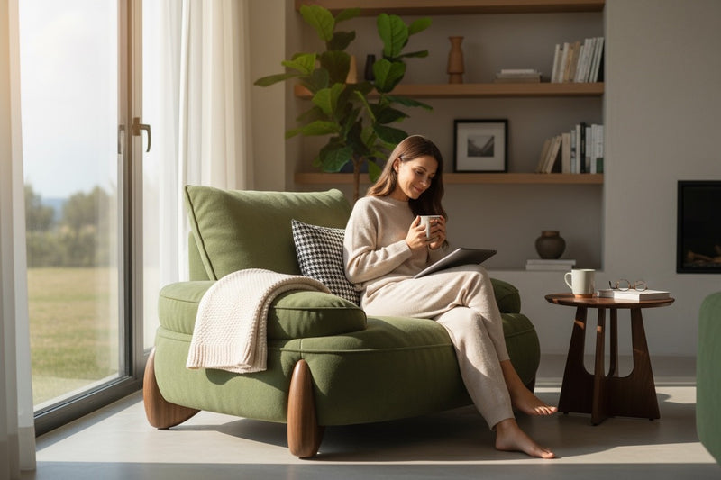 Vaelin Arm Chair with pouf-AK102