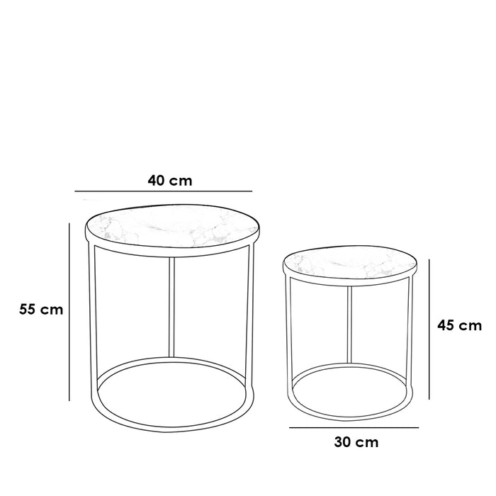 Bloom Set of 2 Side tables-S15