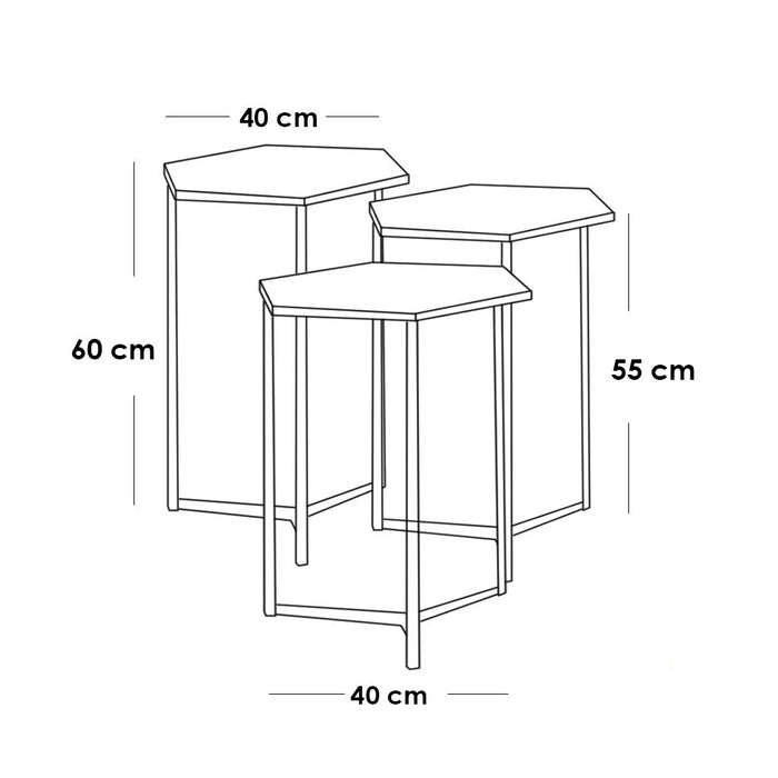 Marlowe Set of 3 Side tables-S39