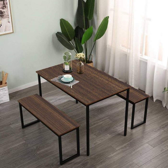 Evera Dining table with 2 Benches-S60