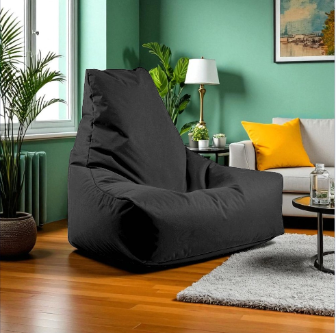 Tahiti PVC beanbag Chair-BGW029BK