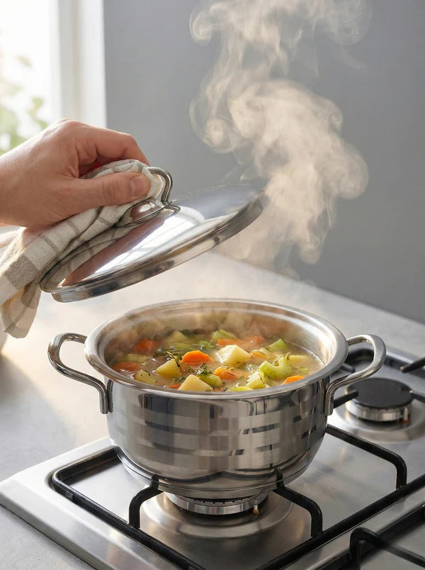 Stainless Steel Striped Pot with handle-6223005010001-4562