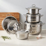 10-Piece Striped Cookware Set with Steel Handle-6223005012203-1495
