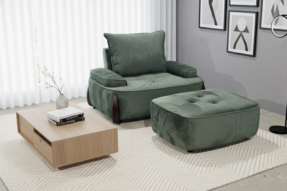 Vaelin Arm Chair with pouf-AK102