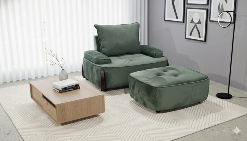 Vaelin Arm Chair with pouf-AK102
