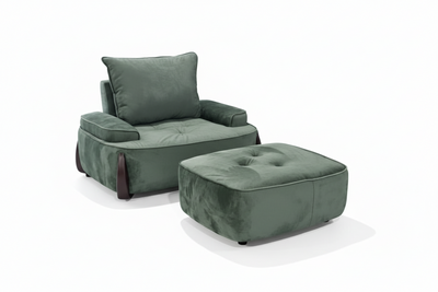 Vaelin Arm Chair with pouf-AK102