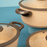 Beige Granite Casserole Pot-10-17-18-7212