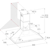 Ariston Built-In Hood, 90 CM, Silver- AHPN9.7FLMX
