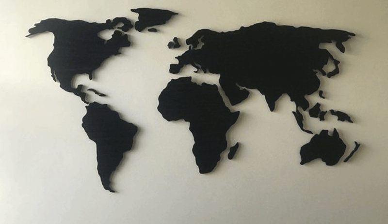 3D world map wall art-TM 028BL