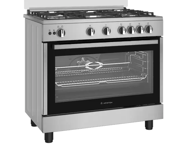 Ariston Gas Cooker , 5 Burners , Silver - ARR9 GGF 23127 XJA