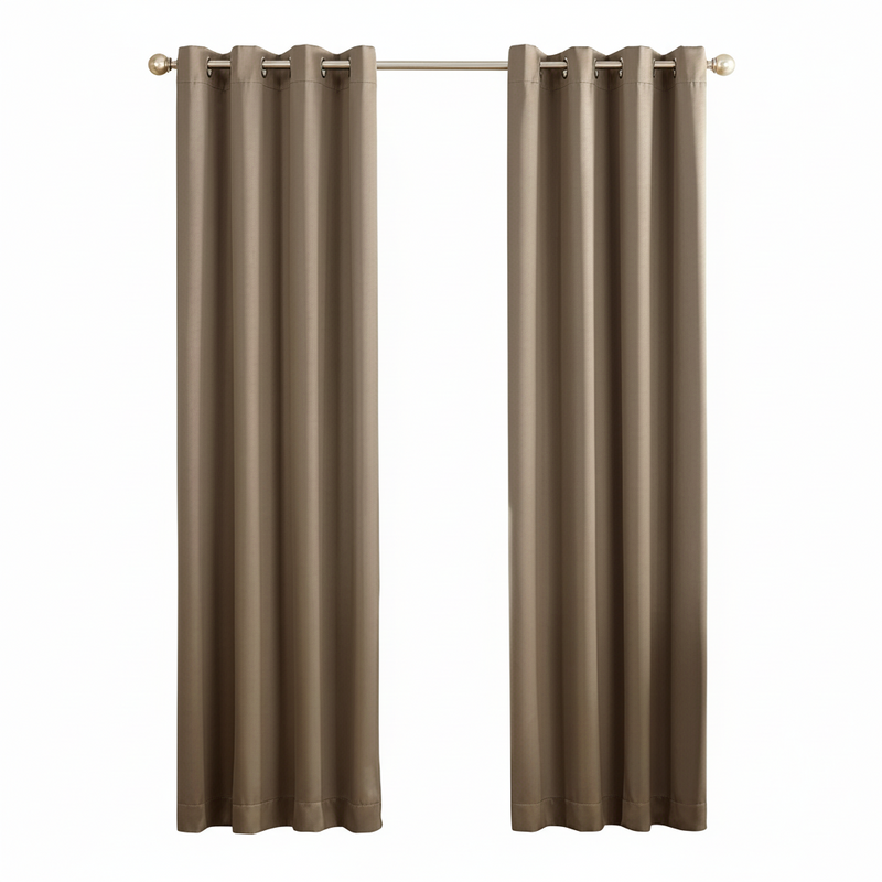 BLACKOUT ROOM DARKENING 8 GROMMET CURTAIN FOR LIVING ROOM/BEDROOM-1 PANEL-CAFE-140*260