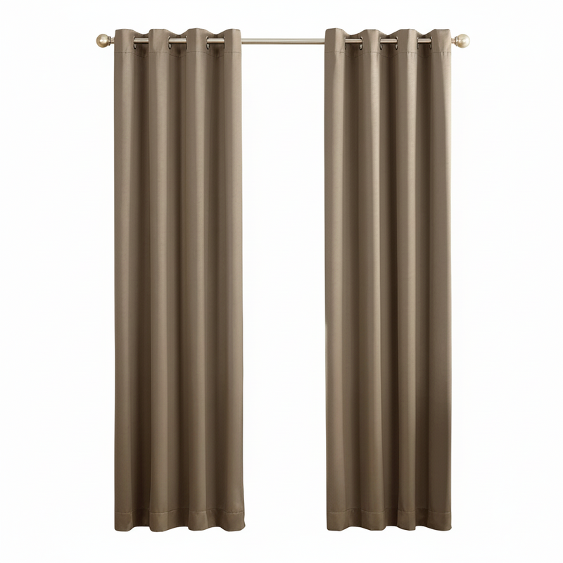 BLACKOUT ROOM DARKENING 8 GROMMET CURTAIN FOR LIVING ROOM/BEDROOM-1 PANEL-CAFE-270*260