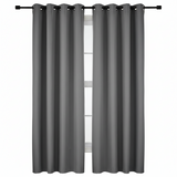 BLACKOUT ROOM DARKENING 8 GROMMET CURTAIN FOR LIVING ROOM/BEDROOM-1 PANEL-GREY-270*260