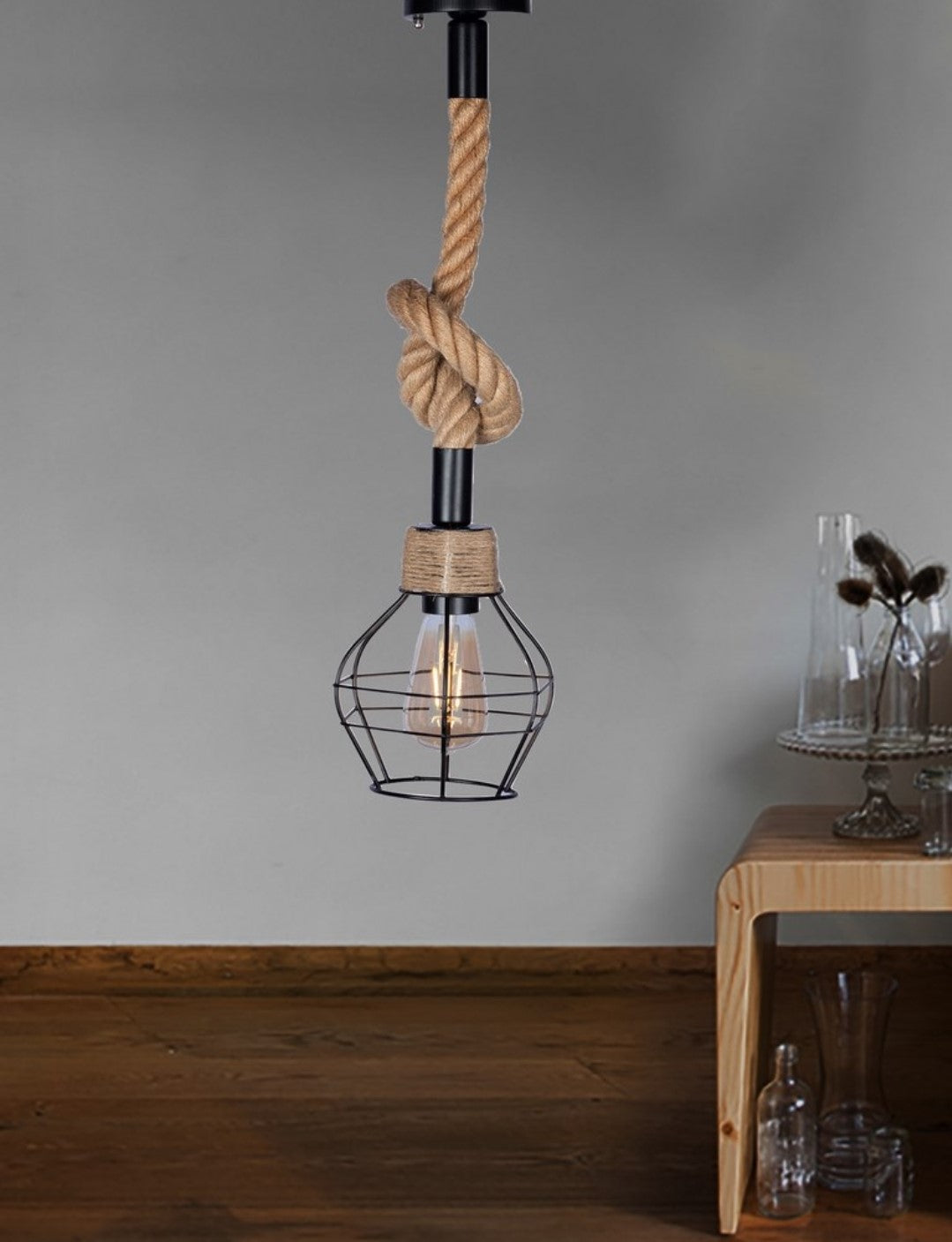 SHERRY PENDANT BOMB-10cm-ROPE-1071-P