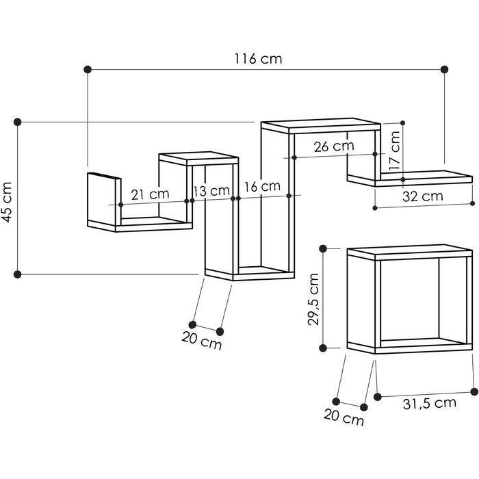 Fernee Set of 2 Shelves-SHLF-008