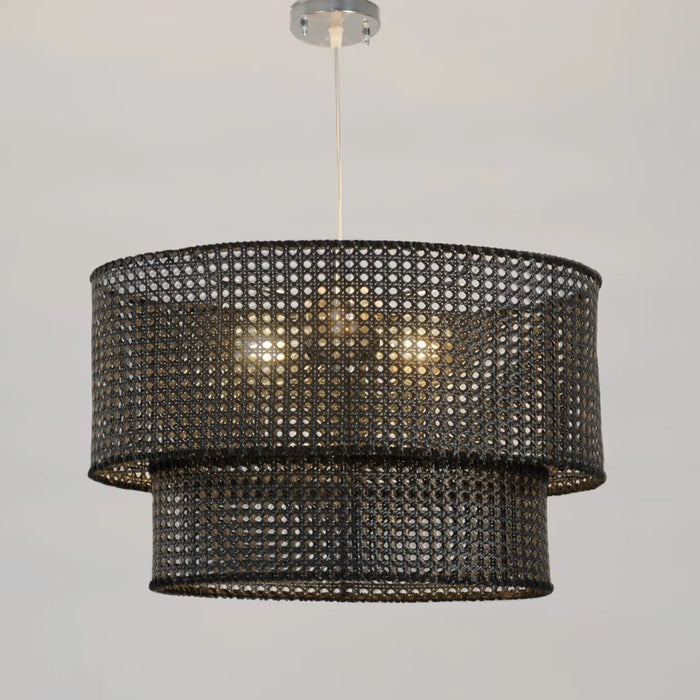 Boho rattan pendant lamp-can10