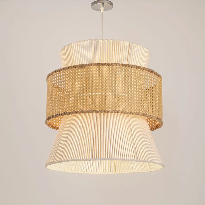 Boho rattan pendant lamp-can8