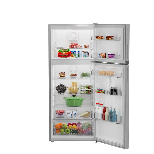 Indesit NoFrost Top Freezer Refrigerator , 420 Liter , Silver - TINF70420SEG