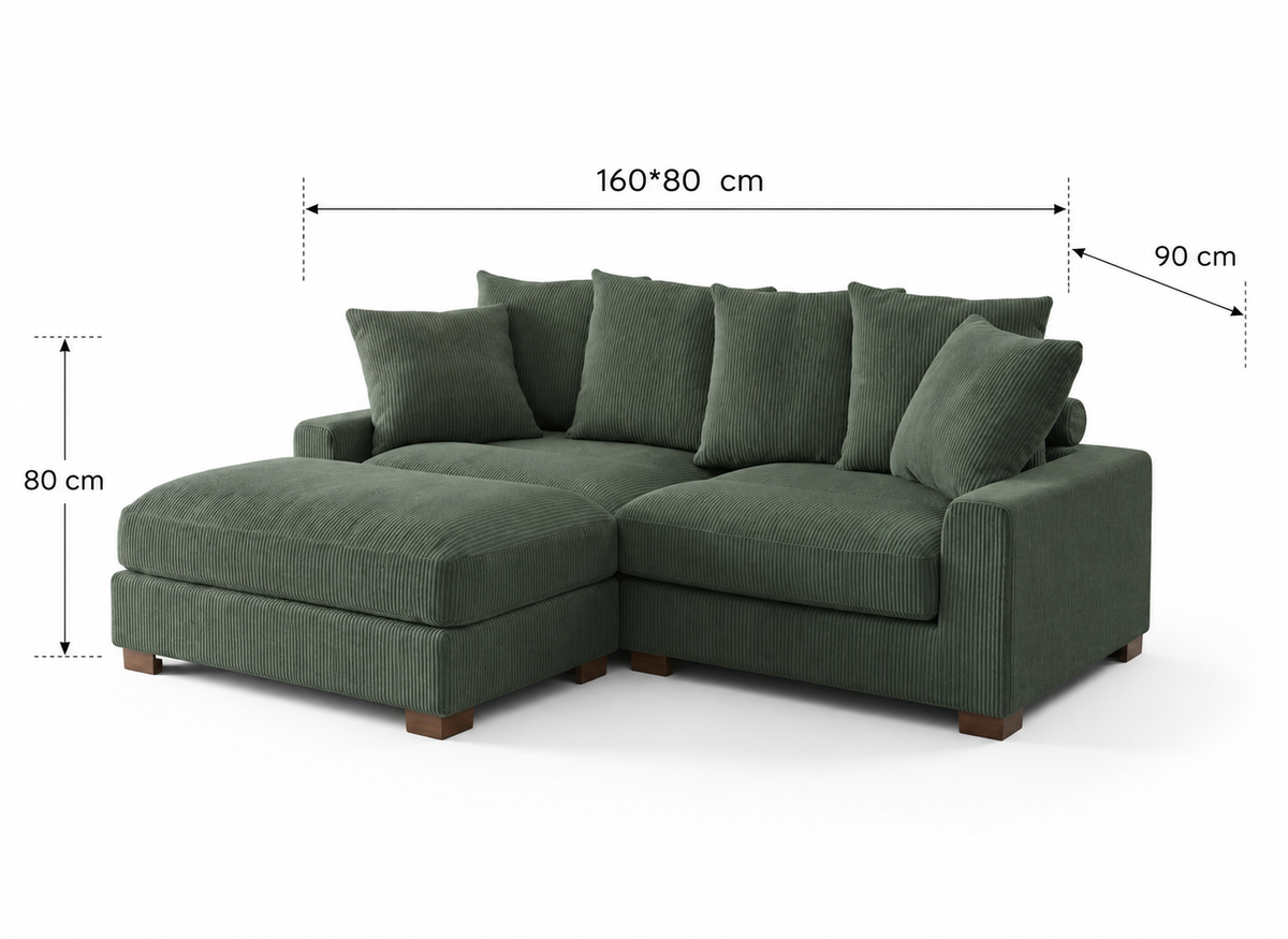 Garven Sofa with Pouf-AK108