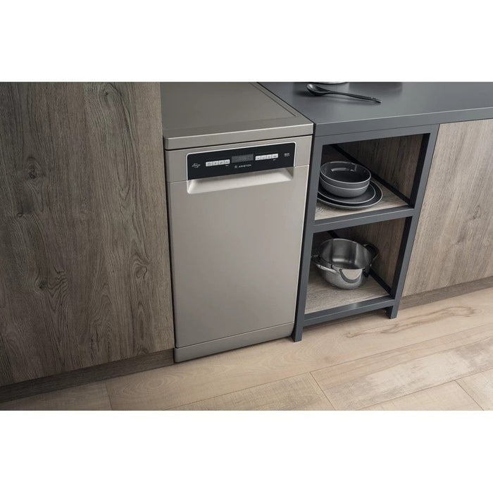 Ariston Dishwasher, 10 Persons, 8 Programs, Silver- LSFO 3T223 W X