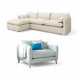 Frelia Set of Sofa Corner L shape with Arm Chair-AK94