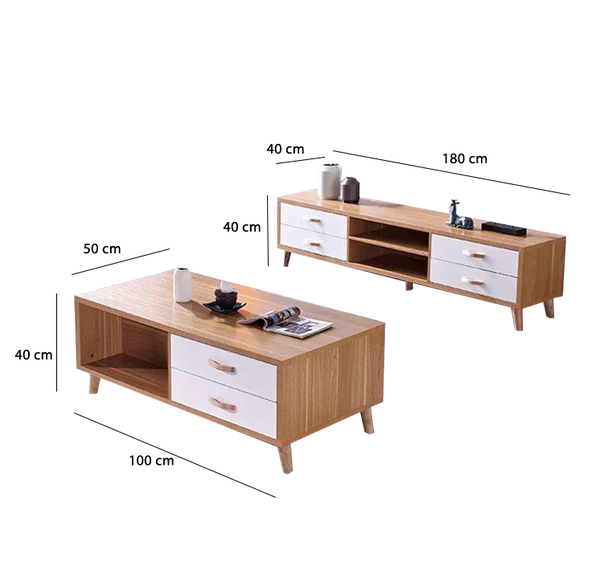 Bruna Set of TV Unit and Coffee Table-ABS.T2