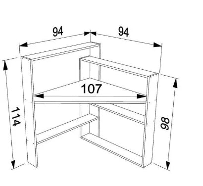 Fenray Desk with Shelf Unit-RED381