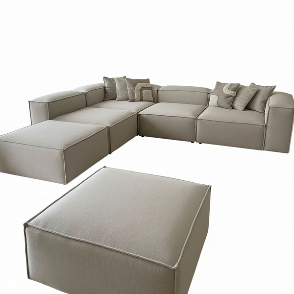 أريكة أوزوالد على شكل حرف L مع مقعدين مجانيين - COU34