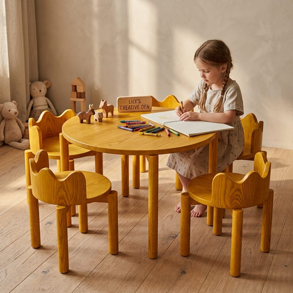 Lala Kids Dining Table With Chairs-kidsSP0028