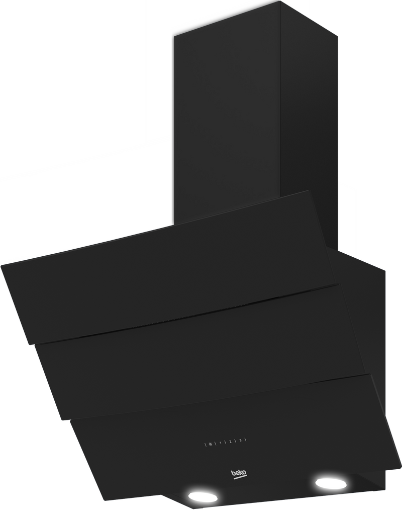 شفاط مطبخ بيكو 60 سم، 537 م³/ساعة، أسود، HCA62640BE