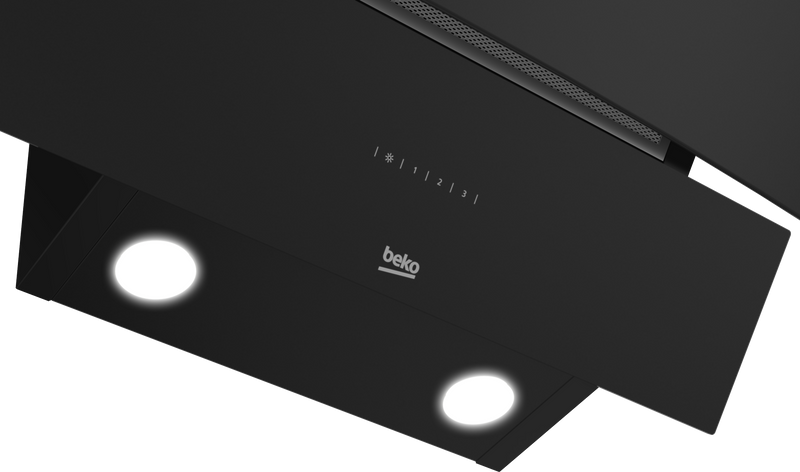 شفاط مطبخ بيكو 60 سم، 537 م³/ساعة، أسود، HCA62640BE