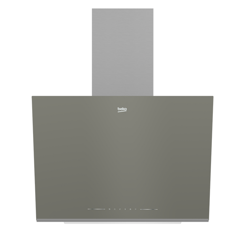 شفاط مطبخ مدمج من بيكو مع مدخنة، 60 سم، زجاج رمادي، BHCA66741BGHSE