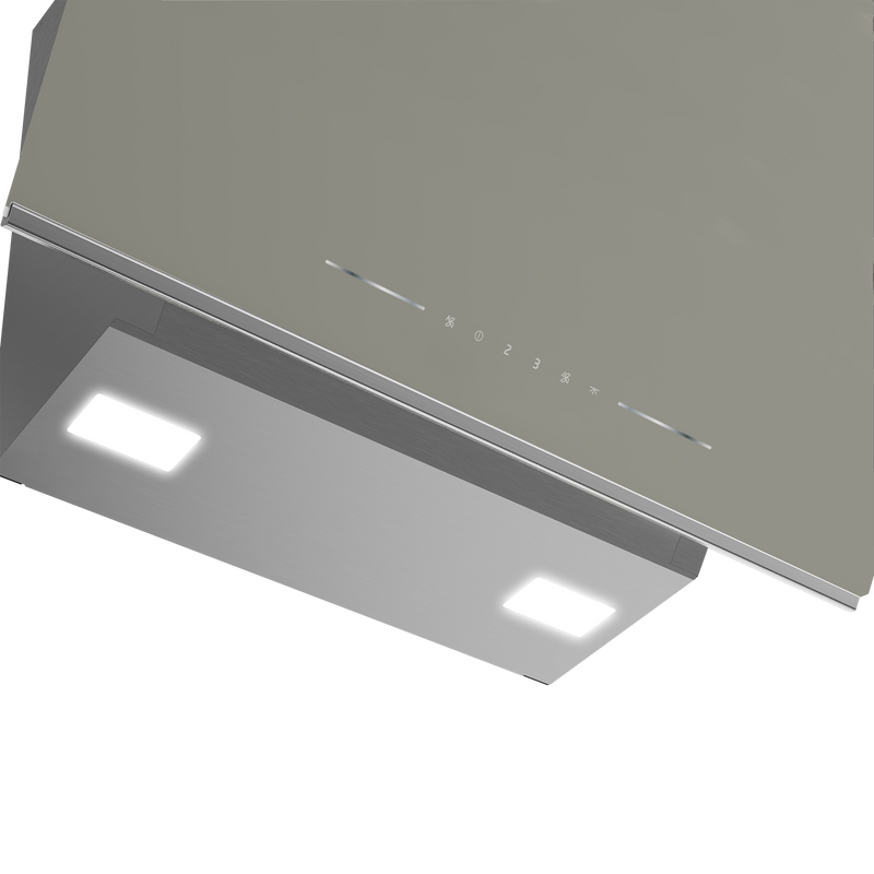 شفاط مطبخ مدمج من بيكو مع مدخنة، 60 سم، زجاج رمادي، BHCA66741BGHSE