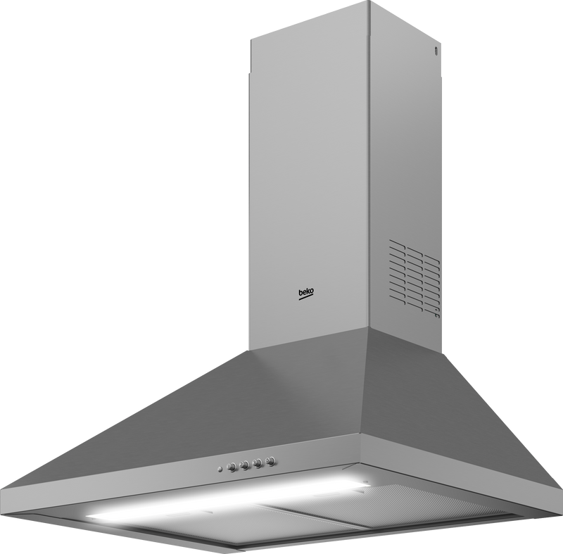 شفاط مطبخ بيكو المدمج بتصميم هرمي، 60 سم، مصنوع من الفولاذ المقاوم للصدأ - CWB 6441 XN