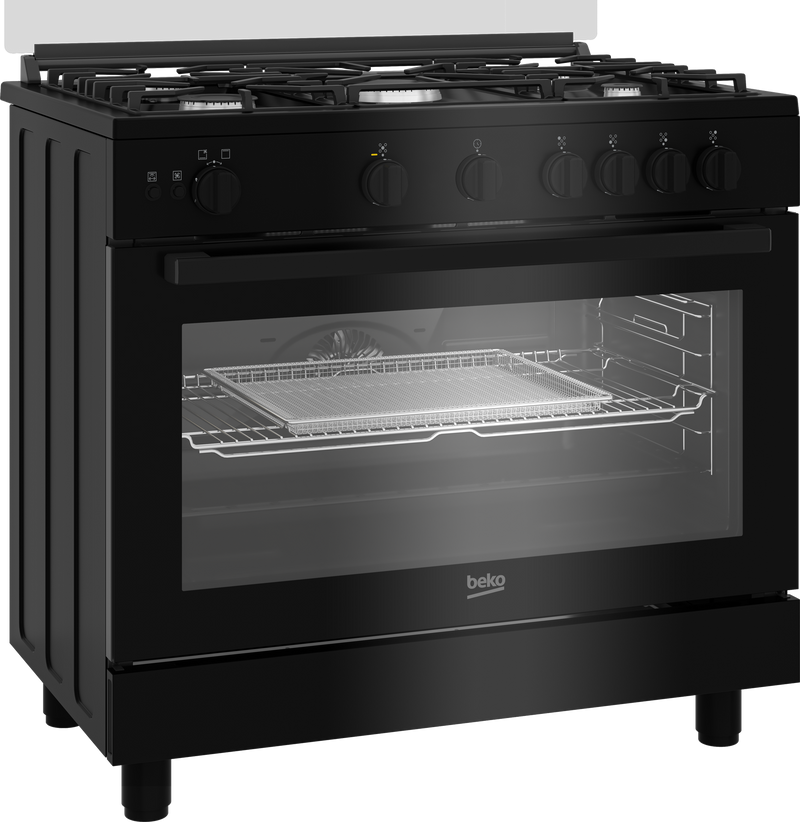 موقد بيكو 90 سم، 5 شعلات، مزود بمروحة أمان، BGGR 11125 GB 