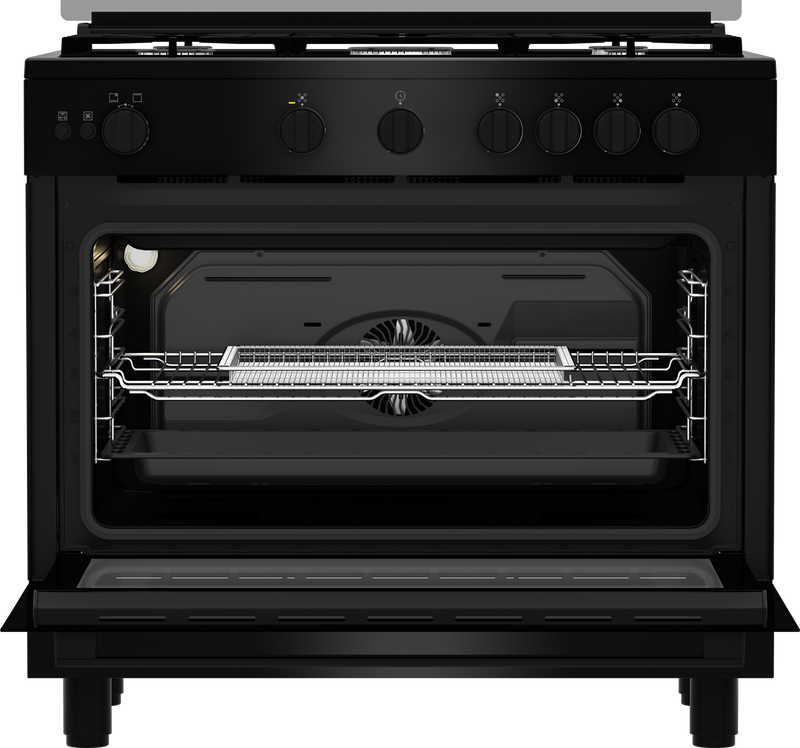 موقد بيكو 90 سم، 5 شعلات، مزود بمروحة أمان، BGGR 11125 GB 