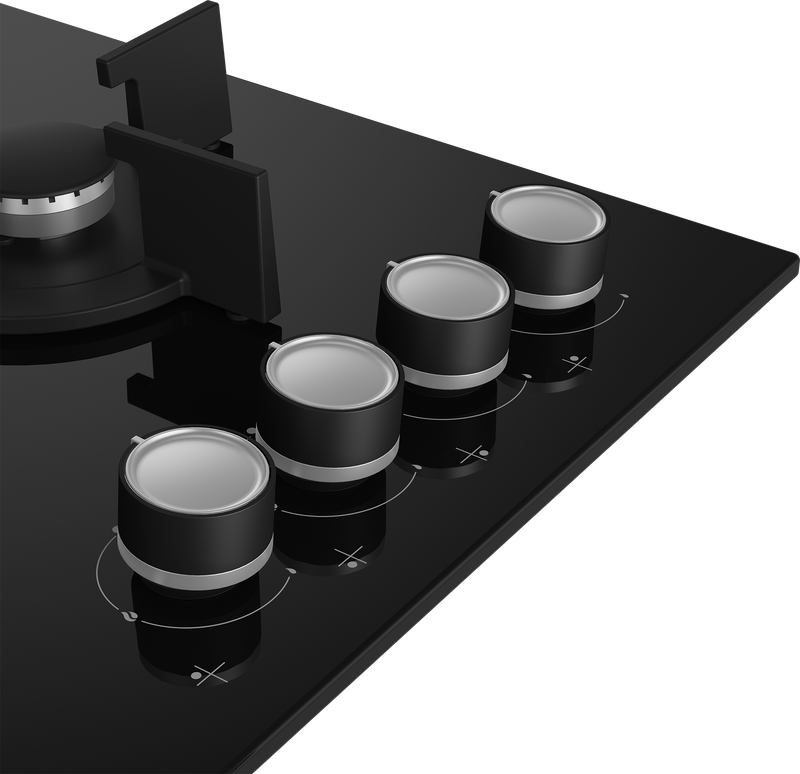 موقد غاز مدمج من بيكو، زجاجي - 60 سم - 4 شعلات - أسود - HILW 64222 SE 