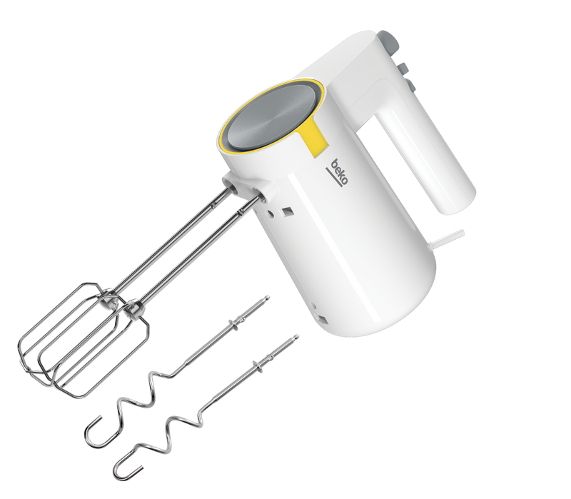 BEKO Hand Mixer, 5 Speeds, 425 Watts, White - HMM 62404 W