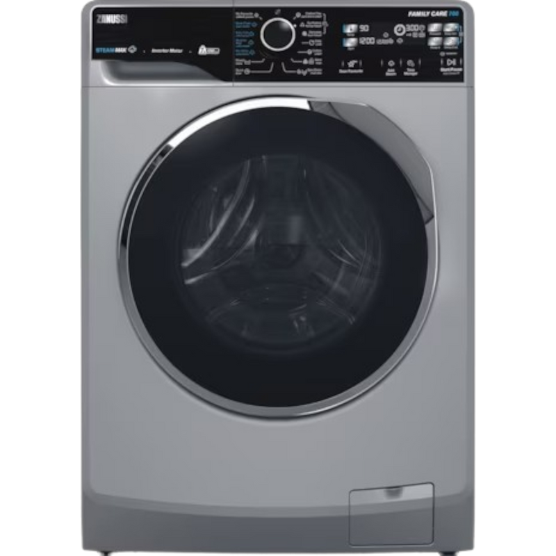 Zanussi SteamMax 7KG Frontload Silver Washing Machine Inverter Motor-ZWF7221SL7