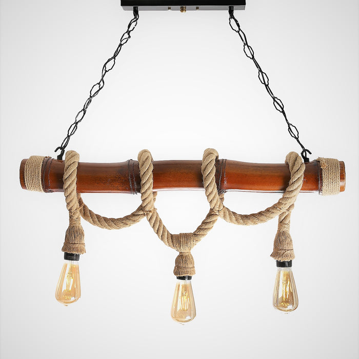 Outi Rope 3 Bulbs Bamboo chandelier-BMC.023.BRN