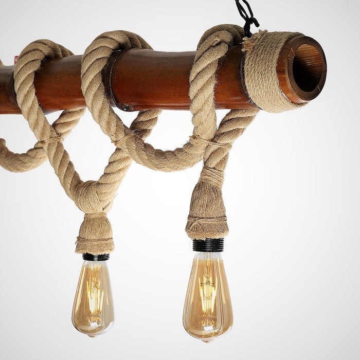 Outi Rope 3 Bulbs Bamboo chandelier-BMC.023.BRN