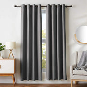 BLACKOUT ROOM DARKENING 8 GROMMET CURTAIN FOR LIVING ROOM/BEDROOM-1 PANEL-GREY-270*260-www.manzzeli.com (7613344481519)